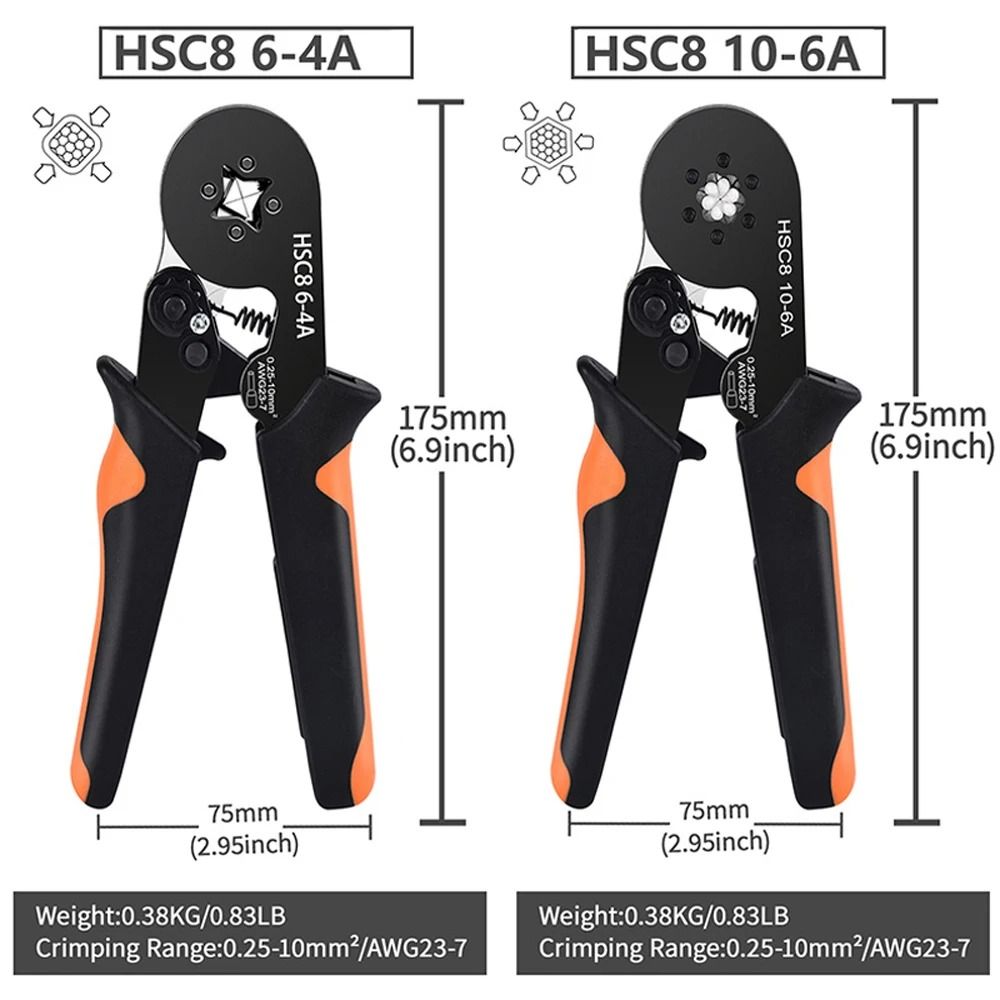 Hexagonal Ratchet Ferrule Crimping Tool Kit With Wire Terminals And Ferrule Sleeves 5