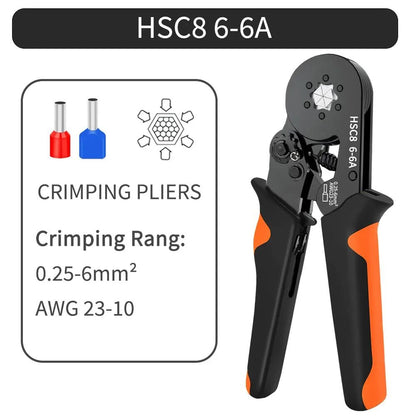 Hexagonal Ratchet Ferrule Crimping Tool Kit With Wire Terminals And Ferrule Sleeves 6