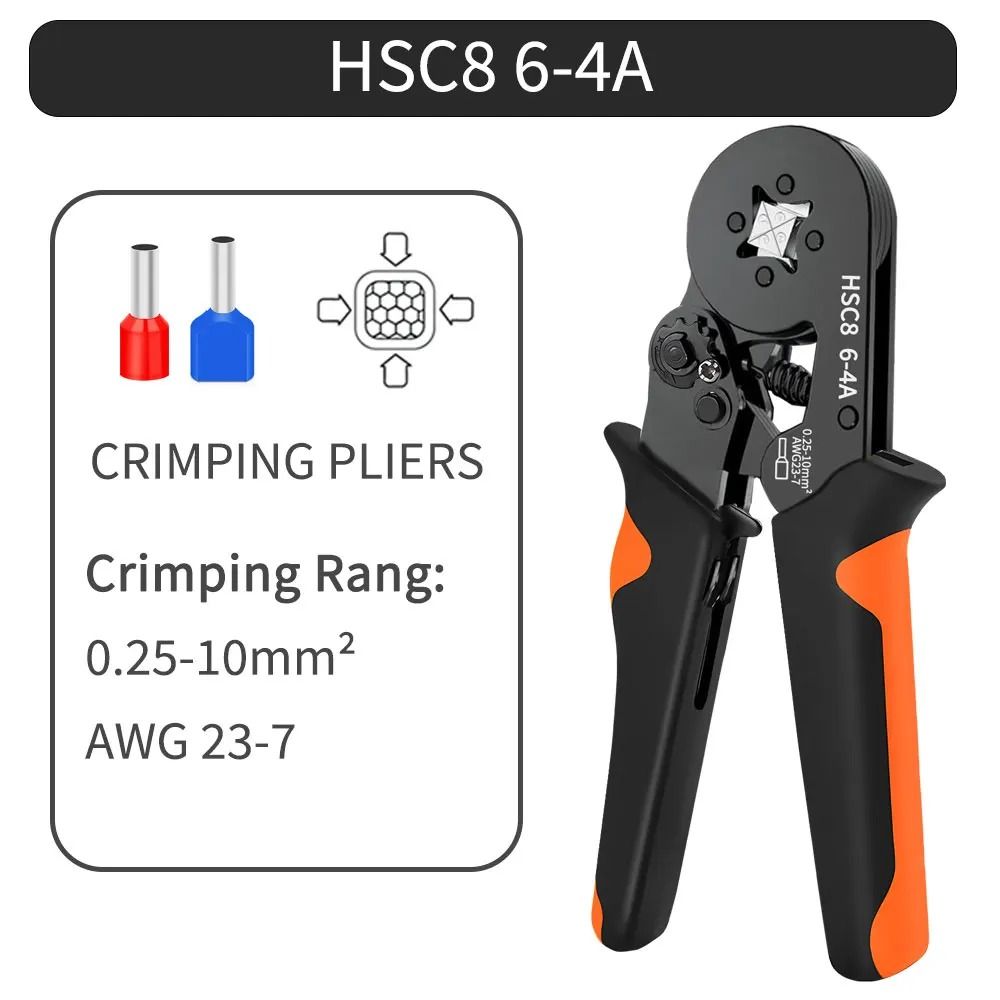 Hexagonal Ratchet Ferrule Crimping Tool Kit With Wire Terminals And Ferrule Sleeves 7