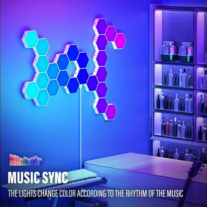 RGB Smart Hexagonal Wall Light Panels  Music Sync App Control  DIY Layout For Ambient Lighting 3
