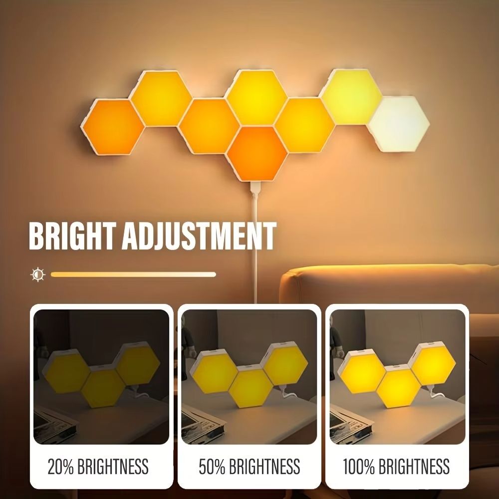 RGB Smart Hexagonal Wall Light Panels  Music Sync App Control  DIY Layout For Ambient Lighting 4