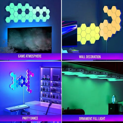 RGB Smart Hexagonal Wall Light Panels  Music Sync App Control  DIY Layout For Ambient Lighting 5