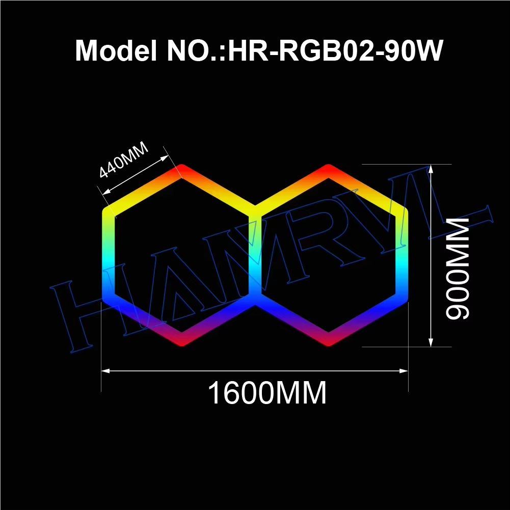 RGB Hexagon LED Garage Ceiling Light  Music Sync Panel Lighting For Gym Game Room  Events 7