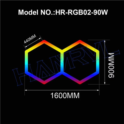 RGB Hexagon LED Garage Ceiling Light  Music Sync Panel Lighting For Gym Game Room  Events 7