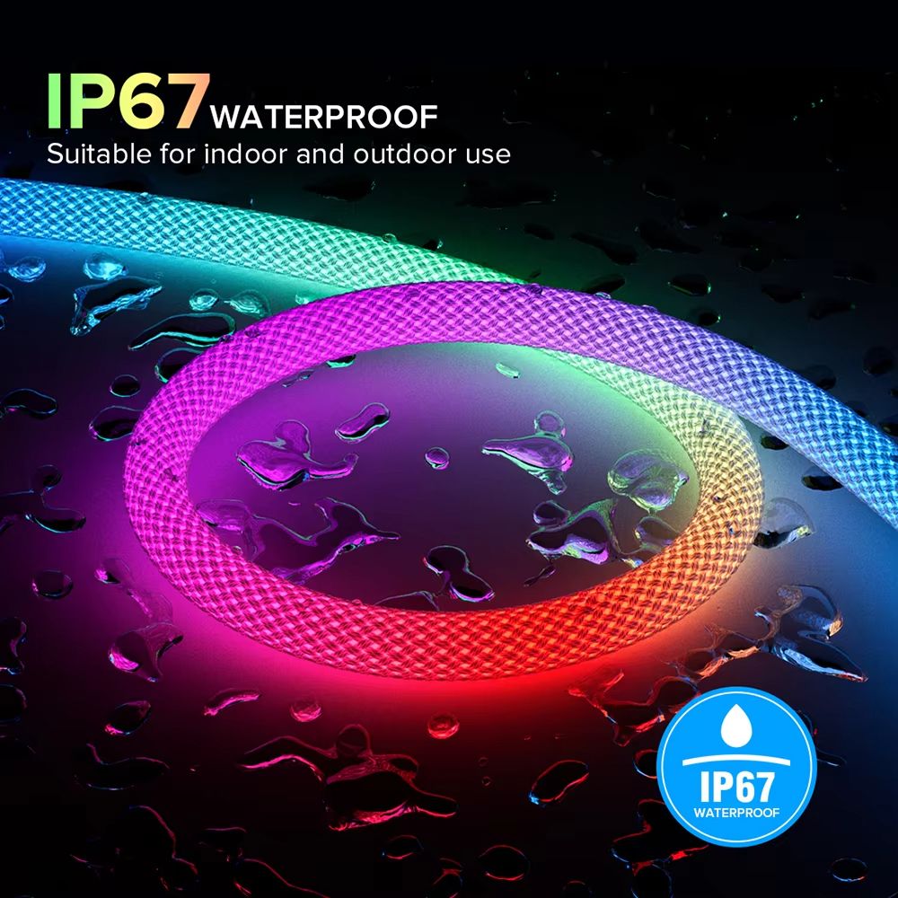 WS2812B 360 Addressable Neon LED Strip  Smart RGB Pixel Light With Reticulate Round Design IP67 5V  3