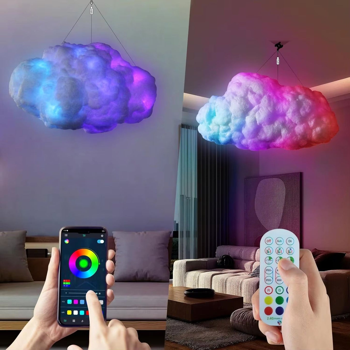 DIY Thunder Cloud LED Ceiling Light  Music Sync RGB Storm Effect Lighting Kit For Gaming Rooms  Dec 2