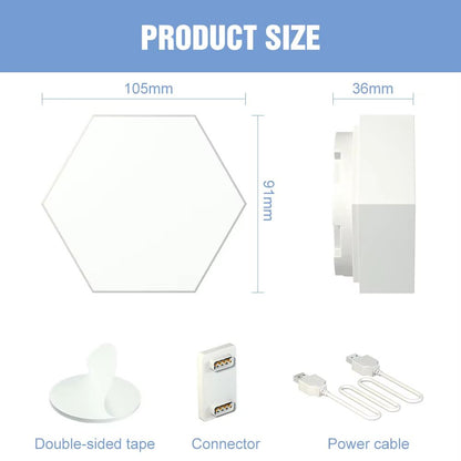 Modular Hexagon LED Wall Lights  USBPowered Touch Dimming Night Light Panels For Bedroom  Creative  5