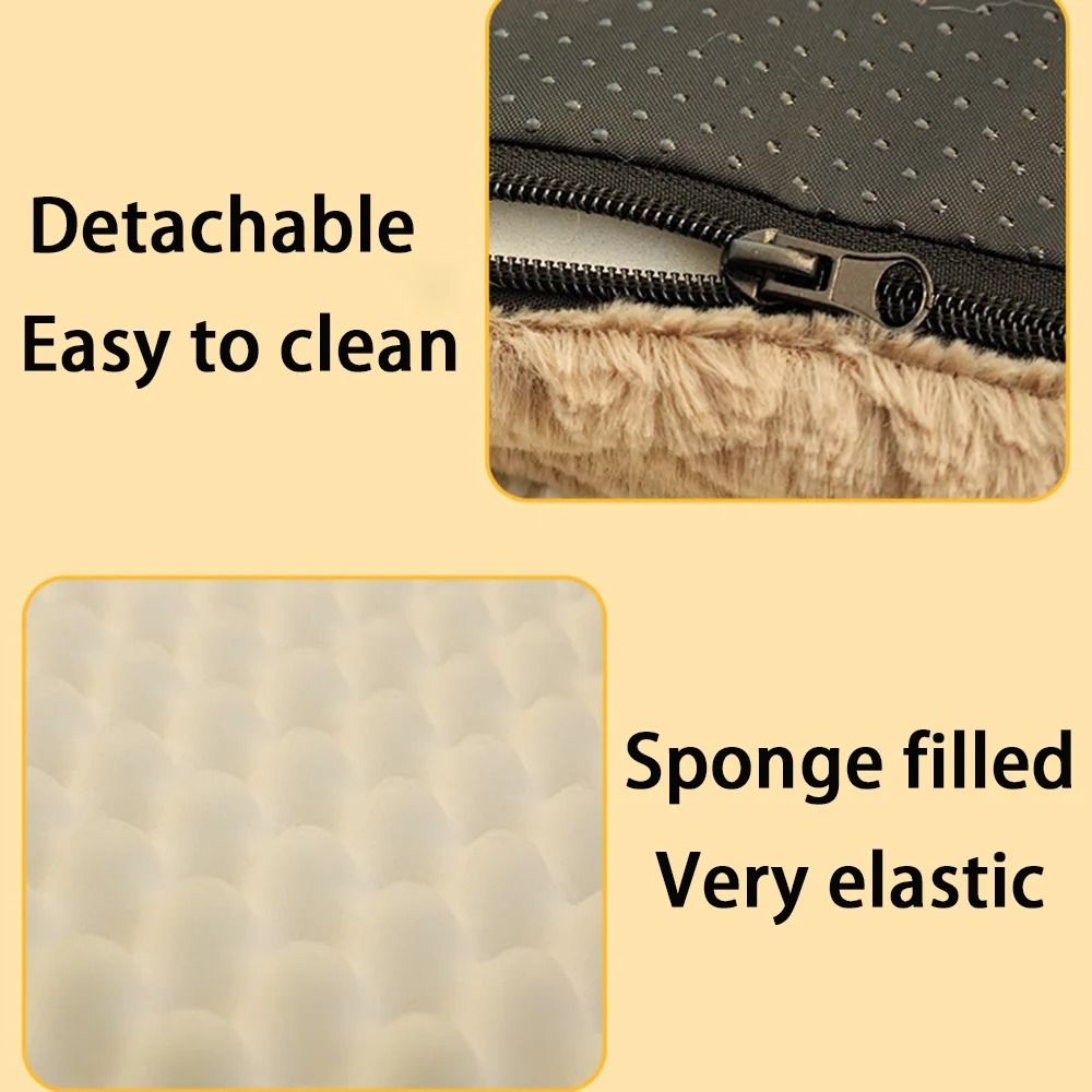 3D Foam Pet Bed With Washable Faux Fur Cover And Orthopedic Support 3