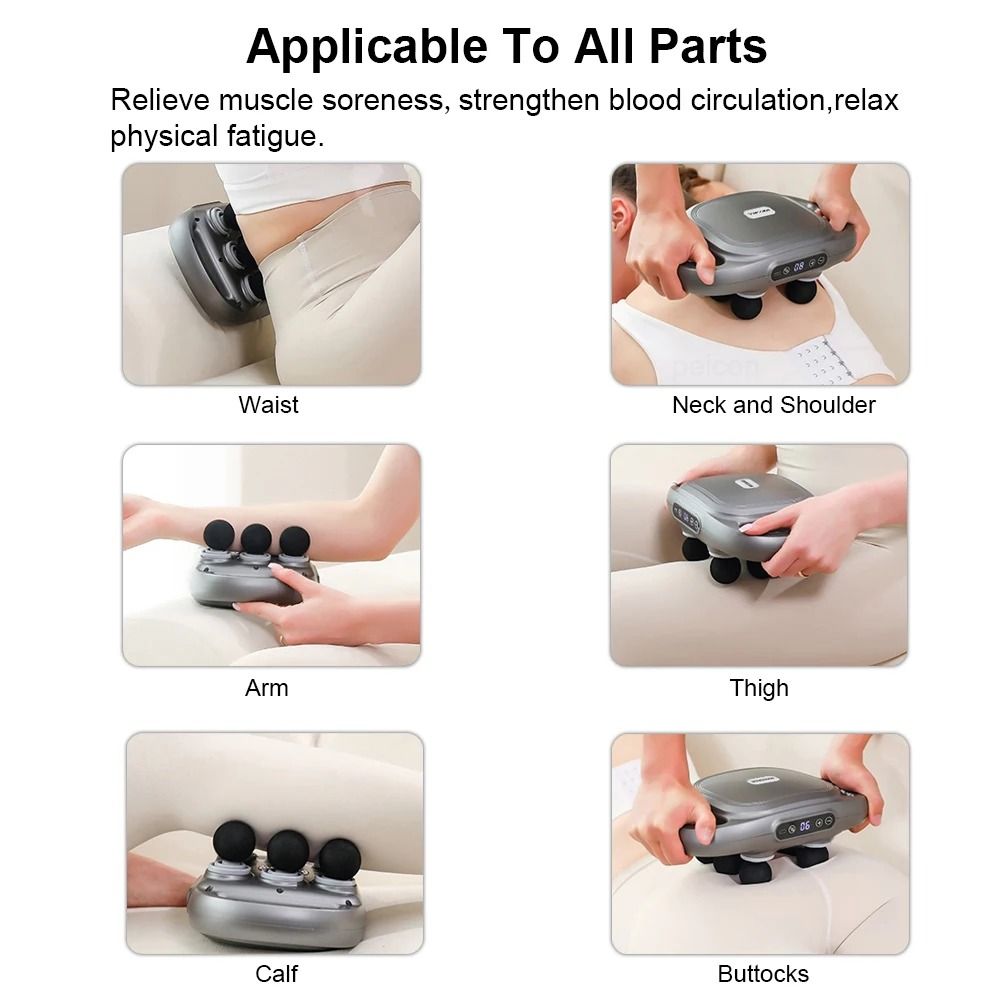 Fascia Gun Muscle Massager With 6 Heads For Deep Tissue Relief 2
