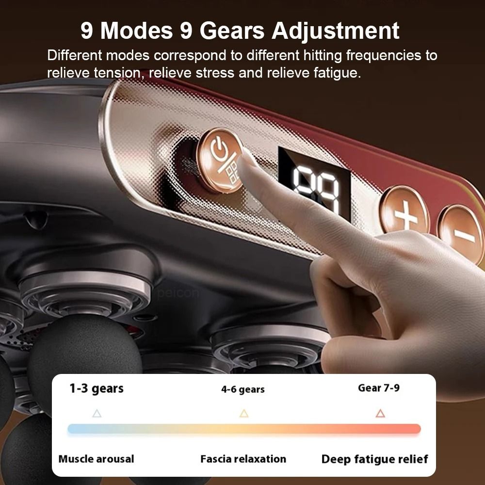 Fascia Gun Muscle Massager With 6 Heads For Deep Tissue Relief 5