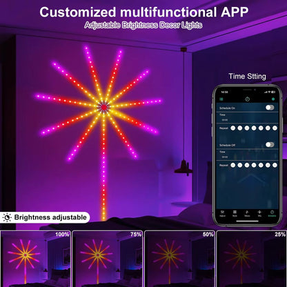 RGBIC Firework LED Strip Lights  Bluetooth App Controlled Neon Light With USB Power And Music Sync  3
