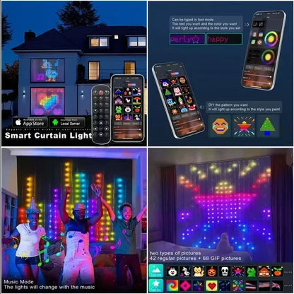 400LED Smart Curtain String Lights  RGB Bluetooth AppControlled Fairy Lights With Music Sync For Be 2