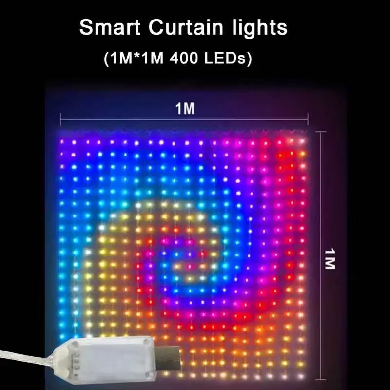 400LED Smart Curtain String Lights  RGB Bluetooth AppControlled Fairy Lights With Music Sync For Be 5
