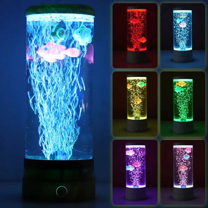LED ColorChanging Fish Lamp  Simulated Aquarium Bubble Night Light For Desk  Bedroom Decor 1