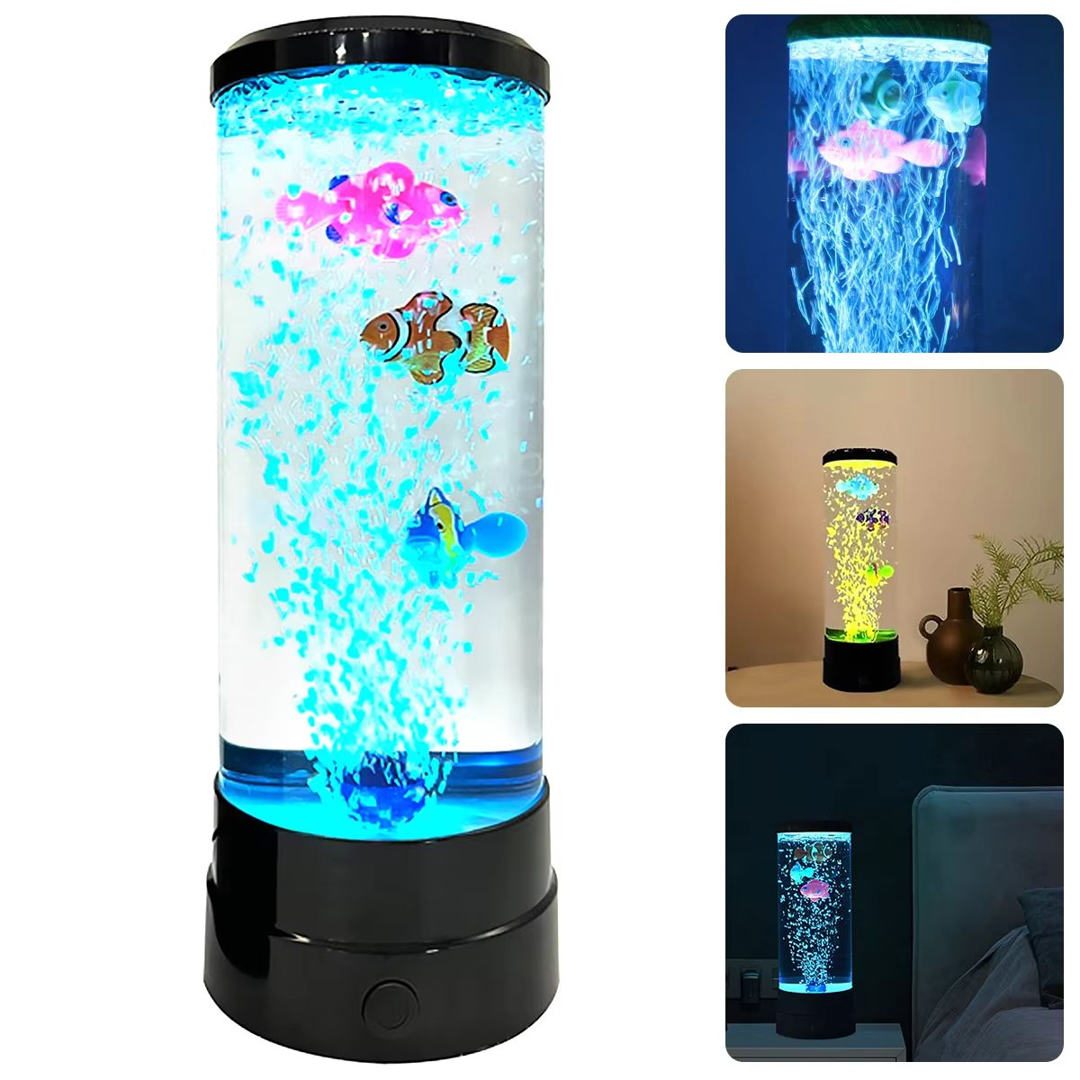 LED ColorChanging Fish Lamp  Simulated Aquarium Bubble Night Light For Desk  Bedroom Decor 2