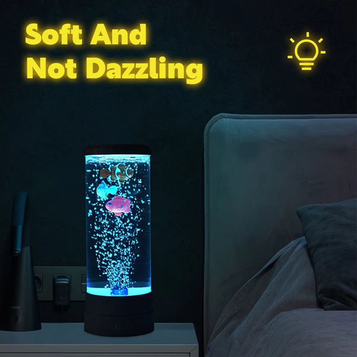 LED ColorChanging Fish Lamp  Simulated Aquarium Bubble Night Light For Desk  Bedroom Decor 4