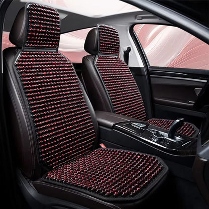 Wooden Bead Car Seat Cushion – Universal Cooling & Breathable Cover with Non-Slip Base, Available in 5 Colors