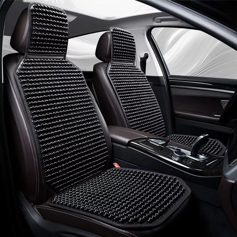 Wooden Bead Car Seat Cushion  Universal Cooling  Breathable Cover With NonSlip Base Available In 5  1