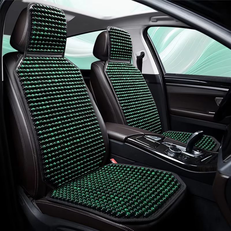 Wooden Bead Car Seat Cushion  Universal Cooling  Breathable Cover With NonSlip Base Available In 5  2