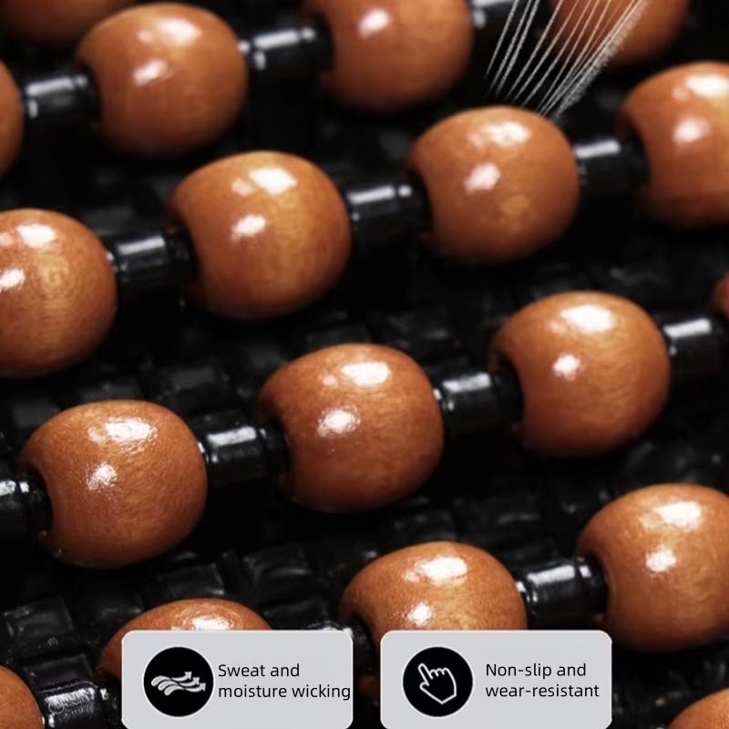 Wooden Bead Car Seat Cushion  Universal Cooling  Breathable Cover With NonSlip Base Available In 5  3