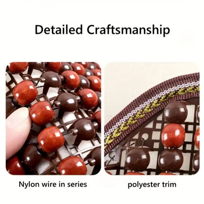 Wooden Bead Car Seat Cushion  Universal Cooling  Breathable Cover With NonSlip Base Available In 5  4