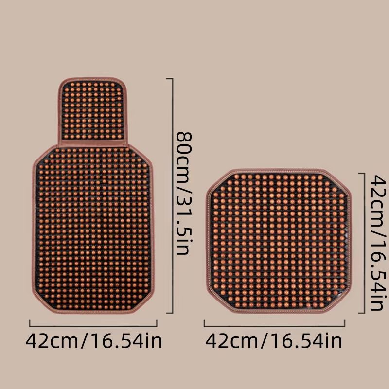 Wooden Bead Car Seat Cushion  Universal Cooling  Breathable Cover With NonSlip Base Available In 5  5