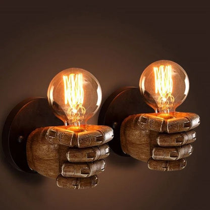 Retro Resin Hand Wall Lamp For Home And Bar Decor 3