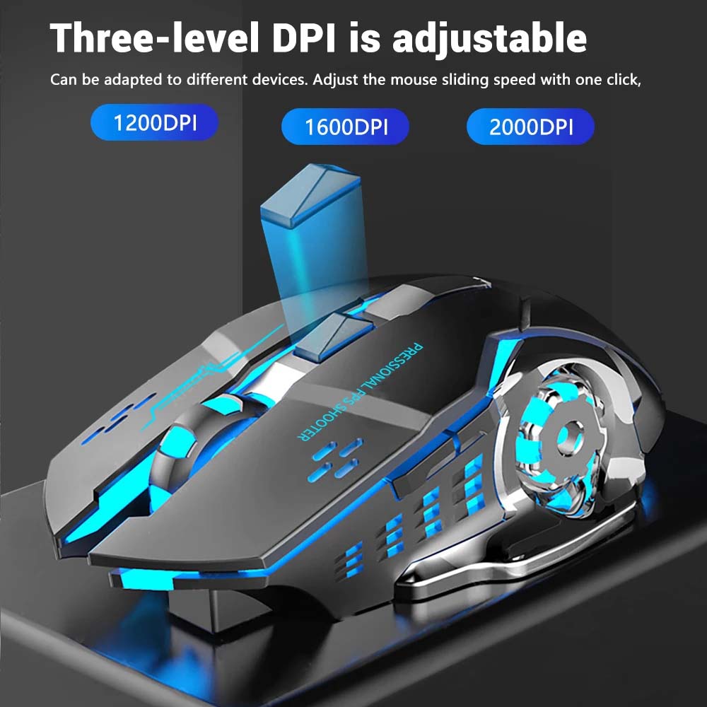 Wireless Xiaomi Bluetooth Gaming Mouse 2.4G Ergonomic Rechargeable, Silent Office Mouse, RGB Backlight for E Sports