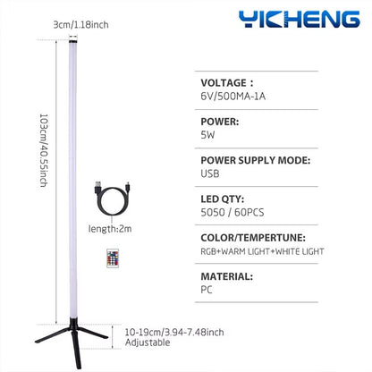 103CM RGB LED Corner Floor Lamp  Smart RemoteControlled Standing Light For Modern Home  Holiday Dec 4
