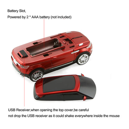 Gaming Mice For PC Laptop Ergonomic 24Ghz Wireless Mouse USB Optical 3D Cool SUV Sports Car Mouse 5