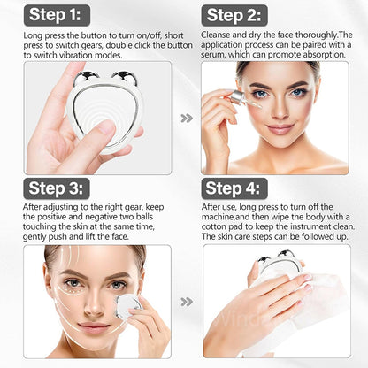Facial Microcurrent Roller EMS Face Lifting Machine Beauty Charging Device Skin Tightening Rejuvena 2