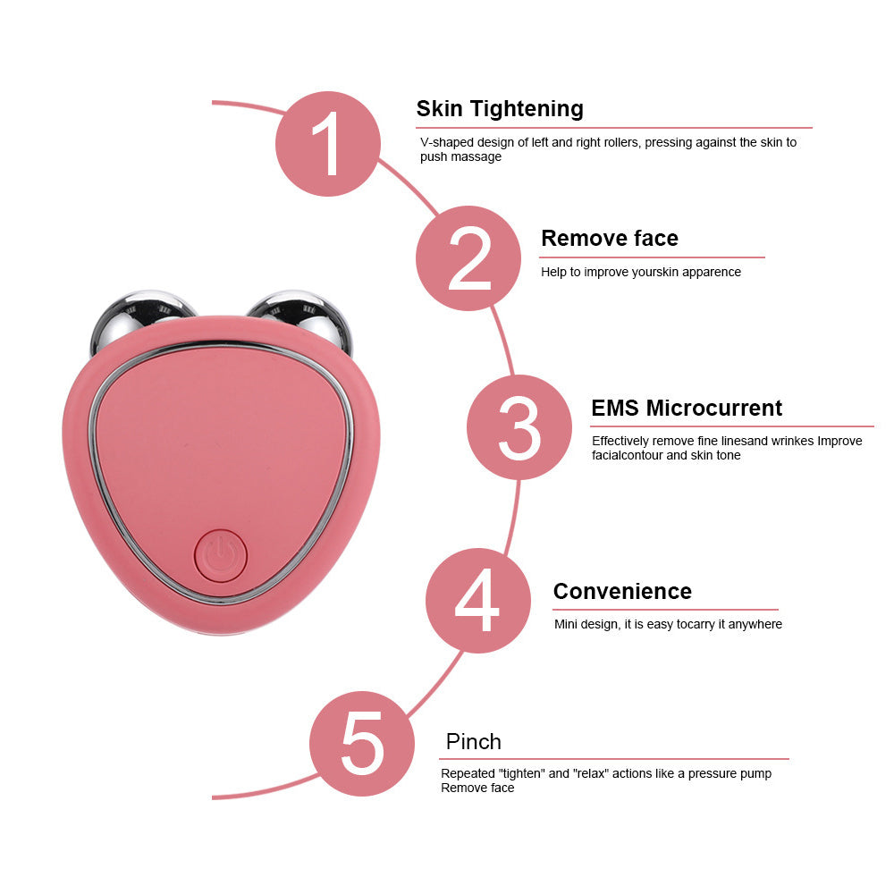 Facial Microcurrent Roller EMS Face Lifting Machine Beauty Charging Device Skin Tightening Rejuvena 4
