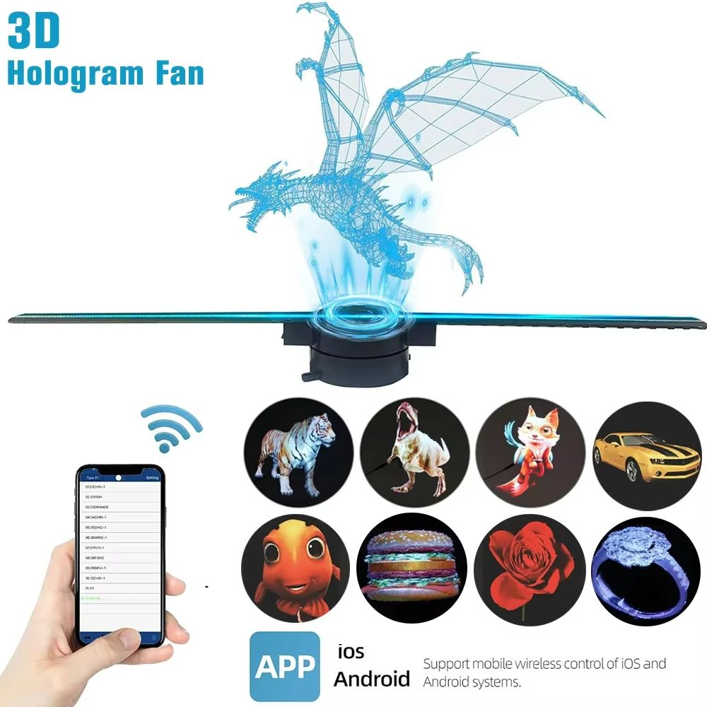 42CM 3D Hologram Fan WiFi Projector Display For Business And Events 3