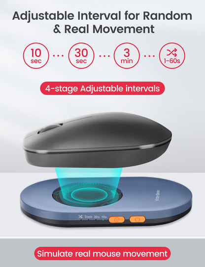 Vaydeer Mouse Jiggler with Power Adapter, ON Off Switch Mouse Mover, Driver Free Undetectable Movement Device