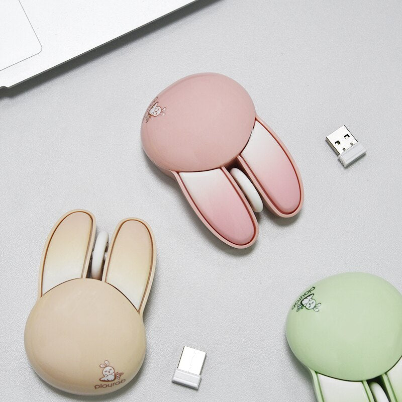 MOFII Wireless Silent Mouse with Cute Rabbit Design, 2.4 GHz USB Receiver Optical Mouse for Notebook, Laptop, PC