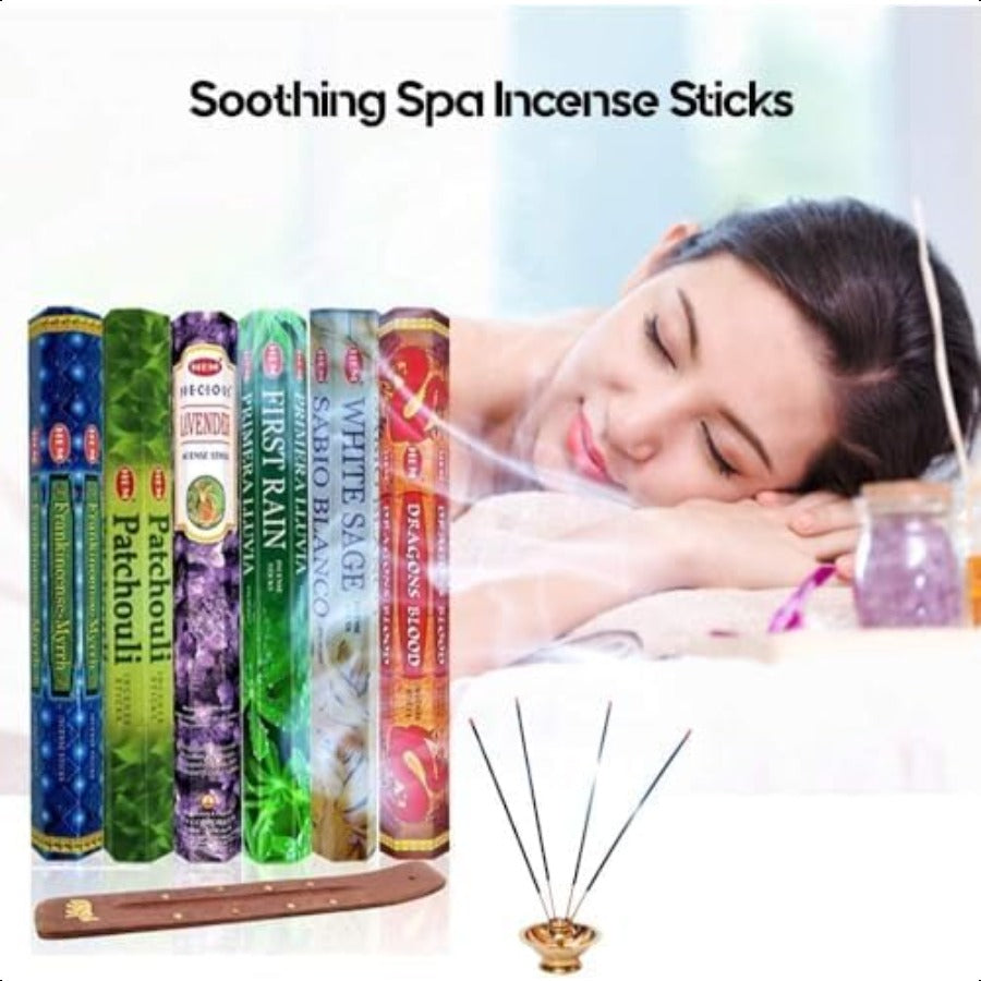 Assorted Hexa Combo Incense Sticks, 6 Unique Aromas for Relaxation, Meditation