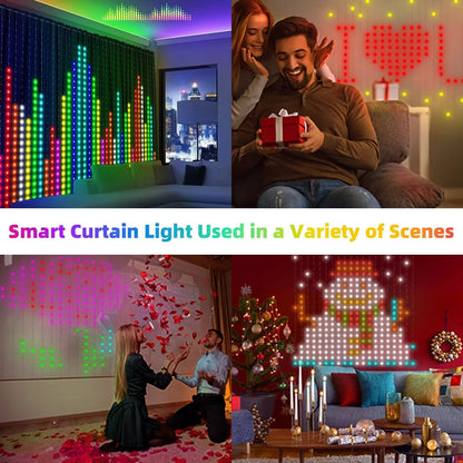 Smart 400 LED Music Sync Curtain Fairy Lights  App Remote RGB Color Changing Curtain Lights 2