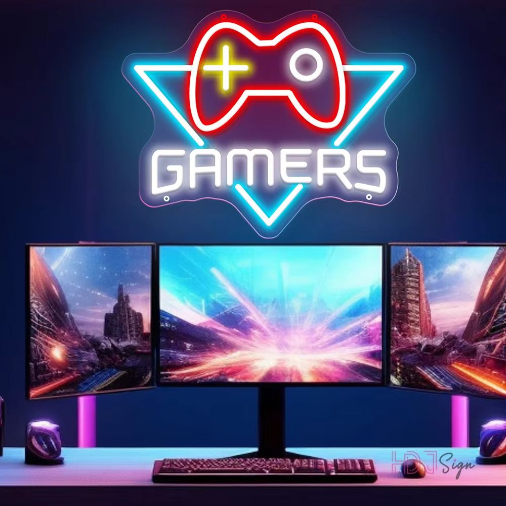 Ultimate Gaming Neon Sign Gamepad LED Wall Art  Gamer Room Decor Light 1