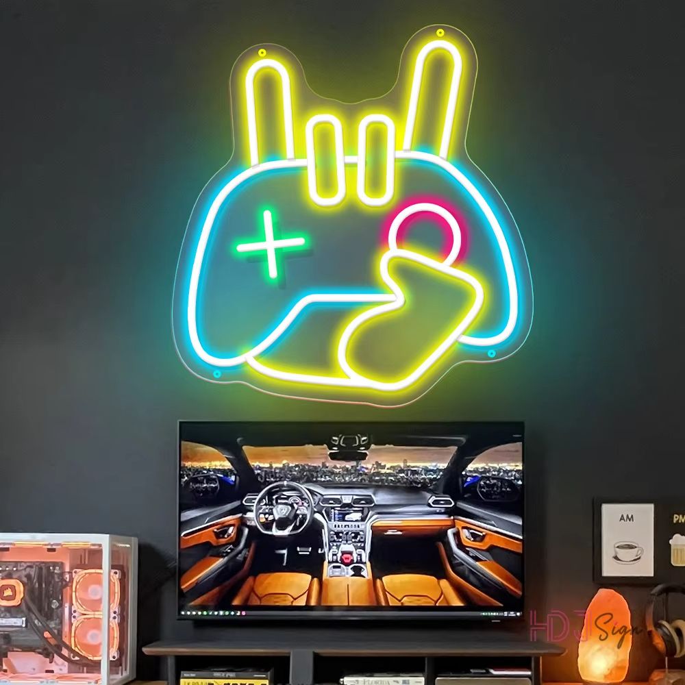 Ultimate Gaming Neon Sign Gamepad LED Wall Art  Gamer Room Decor Light 4