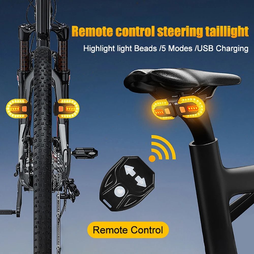 Wireless Bicycle Turn Signal Taillight with Remote Control