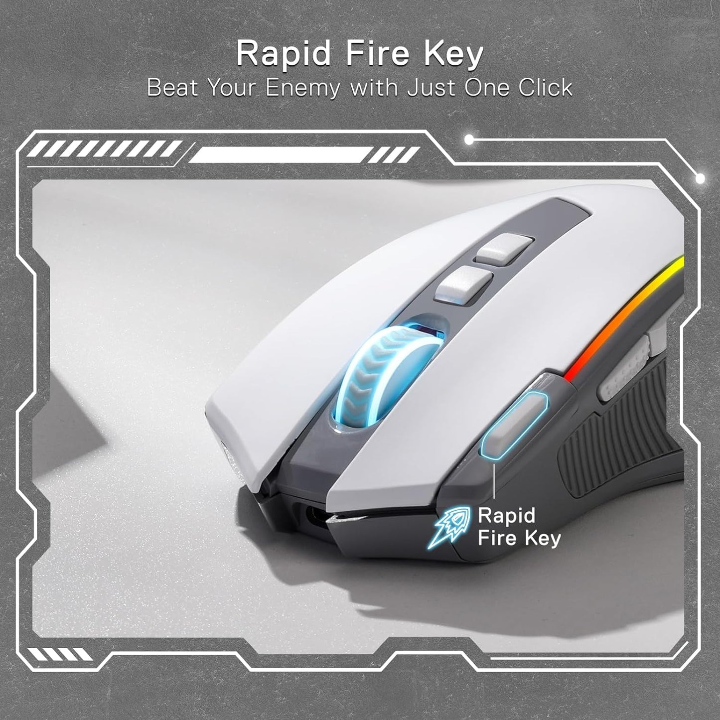 Redragon PRO RGB BT Wireless Gaming Mouse, 2.4G DPI, 9 Buttons, RGB Backlit, Optical Gamer Mouse