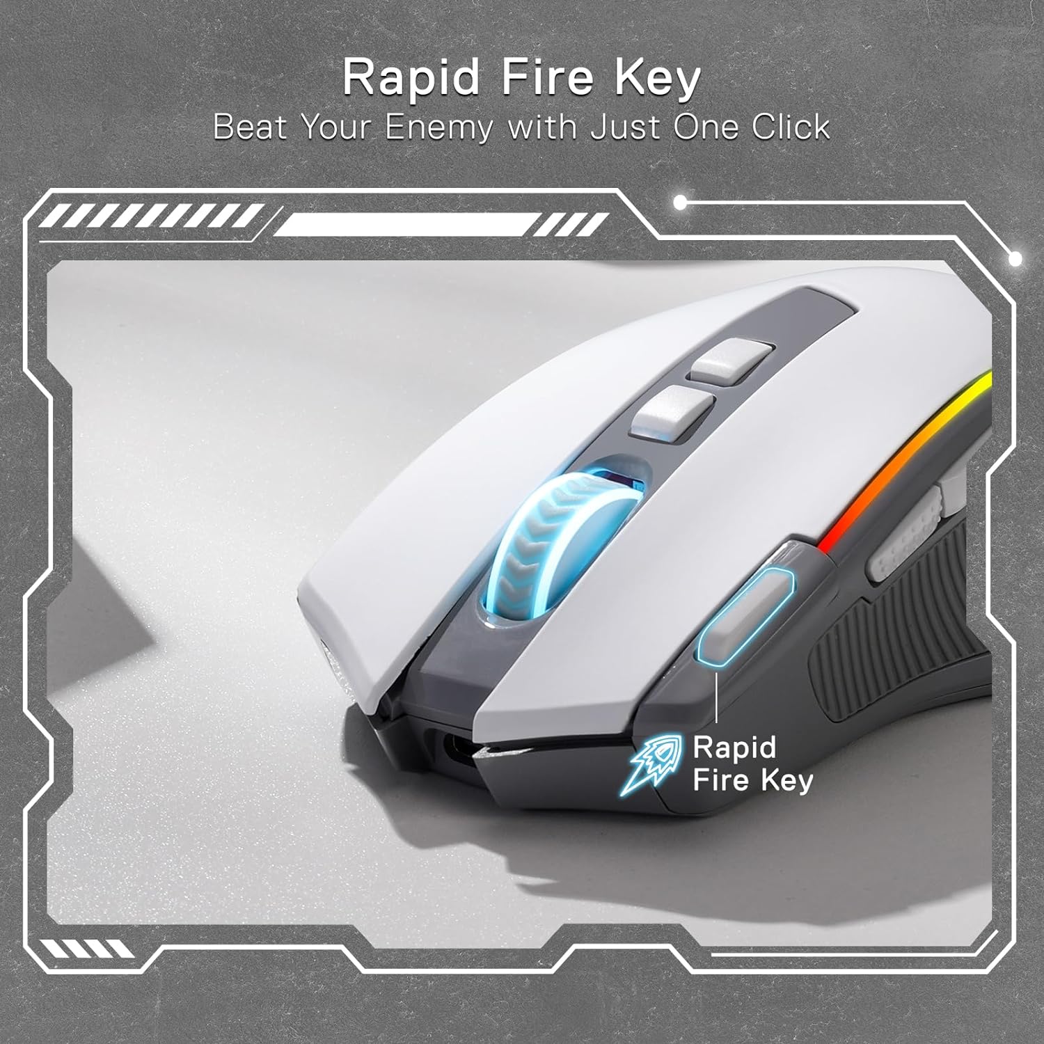 Redragon PRO RGB BT Wireless Gaming Mouse, 2.4G DPI, 9 Buttons, RGB Backlit, Optical Gamer Mouse