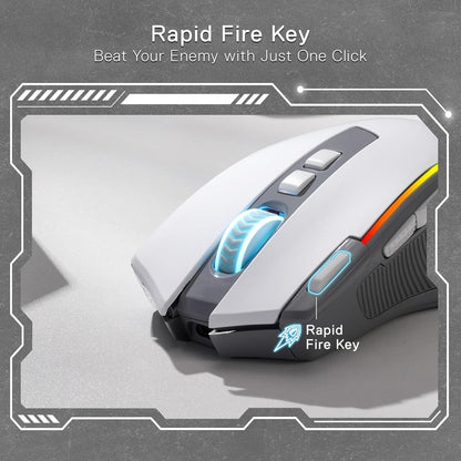 Redragon PRO RGB BT Wireless Gaming Mouse, 2.4G DPI, 9 Buttons, RGB Backlit, Optical Gamer Mouse