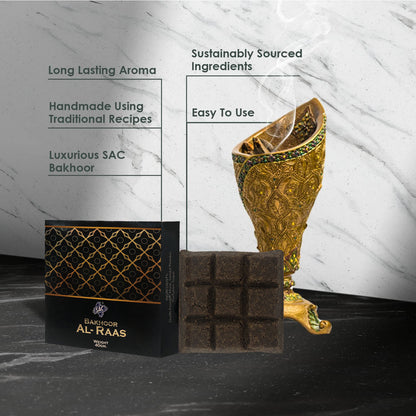 High Grade Premium Incense Bar, 9 Bricks Assorted Scents with Sandalwood Powder, Oud Powder, Musk Perfumery Sugar