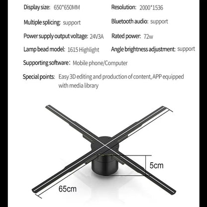 P65 HD 3D Hologram Fan Projector  High Resolution Hologram Fan For Advertising And Events 6