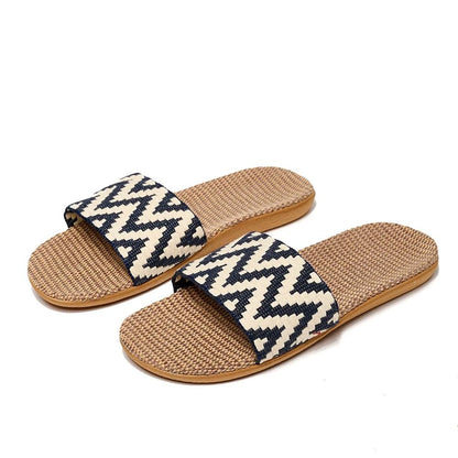 Womens Linen Summer Slides With NonSlip Sole For Indoor Or Beach Wear 9