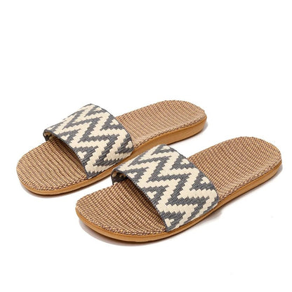 Womens Linen Summer Slides With NonSlip Sole For Indoor Or Beach Wear 10