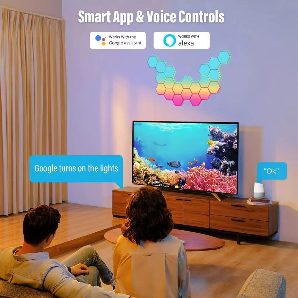 SmartHexa RGB Hexagon Wall Light With App  Remote Control 2