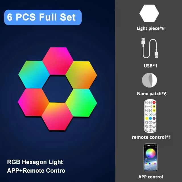 SmartHexa RGB Hexagon Wall Light With App  Remote Control 7