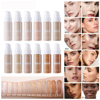 Liquid Foundation, Effective Concealer, Waterproof Sweat-resistant Makeup Professional Cosmetics, Full Coverage All Day